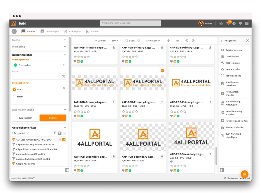 Use 4ALLPORTAL to manage your brand