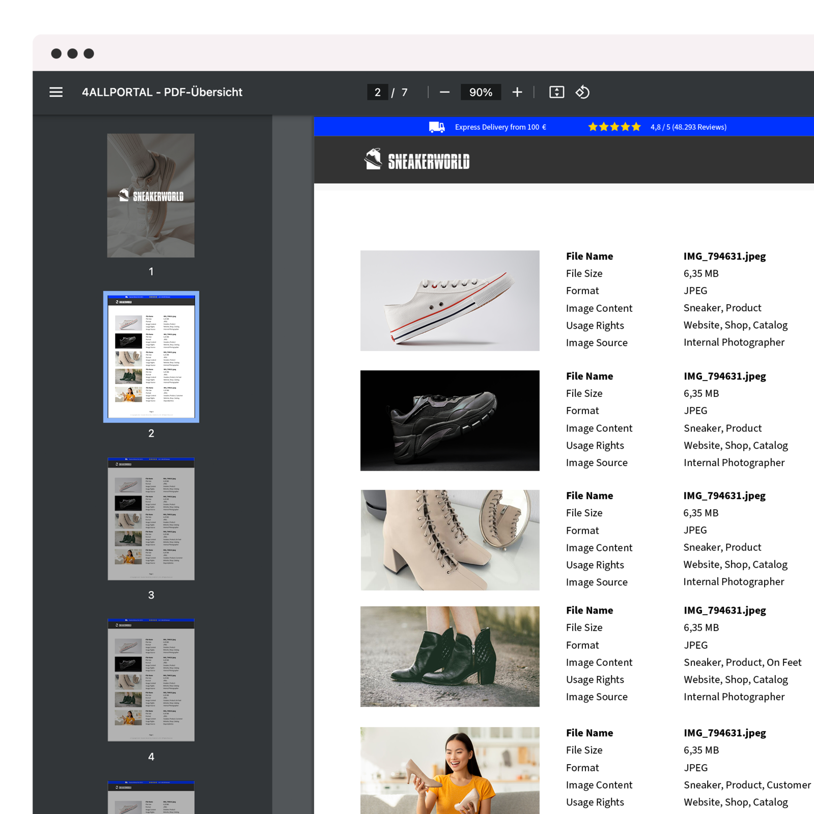 Generate print data sheets automatically